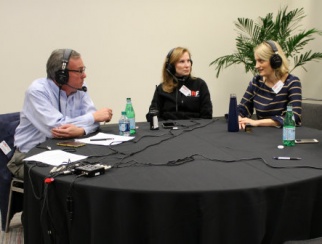 Host Bill Thorne (left) with Susan Newman (middle) and Angela Elder (right)